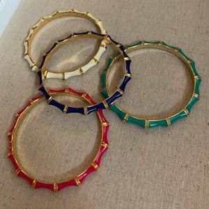 Bamboo gold and enamel bangles (Set of 4)